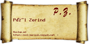 Pál Zerind névjegykártya